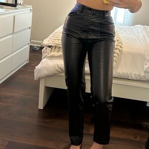 White Fox Boutique Glossy Black Leather pants. Size XS
